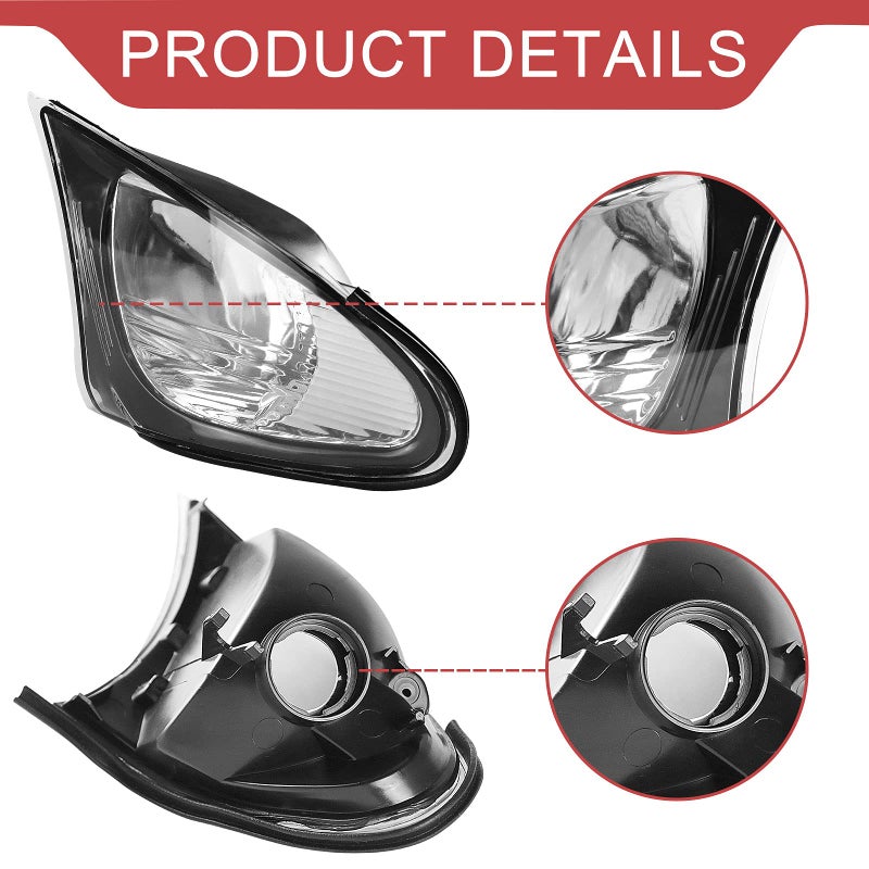 TEANTECH Clear Corner Signal Light,1 Pair Turn Signal Corner Light Lamp Lens Replacement For BMW E46 3-Series 4DR 2002-2005 Sedan Clear Corner Parking Marker Light Lens - Image 3